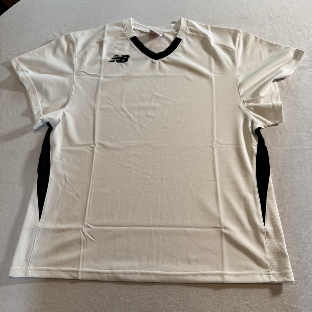 New Balance Men's Lacrosse LAX Jersey Short Sleeve Mesh White Polyester Medium‎